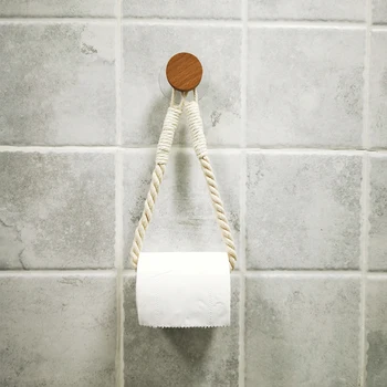 5 Stilarter, Toilet Papir Håndklæde Dispenser Træ-papirrulleholder til Badeværelse Kontakt papirholderen Husstand Storage Rack