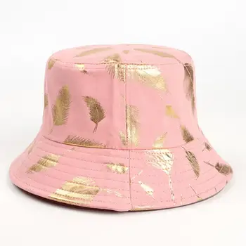 Cap Fjer Print Hyggelig Mode Tilbehør Sommer Rejser Beach Sun Hat til Udendørs
