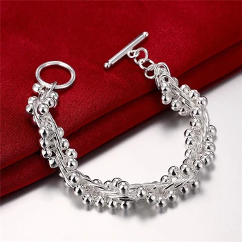 Charmhouse 925 Sølv Smykker Til Kvinder Mode Drue Perle Kæde Armbånd Halskæde 2stk Bryllup Smykker Collier Pulseira
