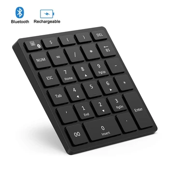 PC Trådløs Bluetooth-Numeriske Tastatur 28-Tasten Flere Genvej Led-Nummer Pad Tablet-Genopladelig til Bærbar Desktop