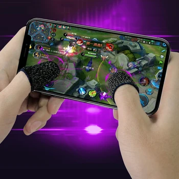 1 Par Åndbar Mobile Finger Ærme Tryk på Aftrækkeren Spil Controller Sweatproof Handsker til PUBG Mobiltelefon Gaming