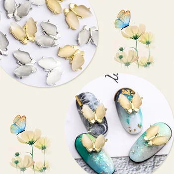 10stk/pack Alloy Butterfly Nail Art Dekorationer Skinnende Sarte Negle Rhinestones DIY Manicure Smykker