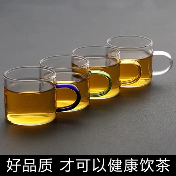 6stk/80ml 120 ml Fortykket varme-resistente gennemsigtigt glas te kop lille te-kop med håndtag