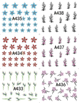 12 Ark skønhed vand overførsel nail art stickers klistermærker manicure negle dekoration forsyninger værktøjer blomster blomst design 3344