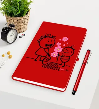 Personlig Kære Mødre Rød Notesbog Pen Sæt-17