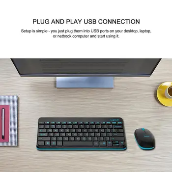 Logitech MK245 Trådløse USB-Tastatur og-Mus Combo Stænktæt Sæt til Windows, Chrome OS Ergonomiske Tastaturer og Mus Sæt