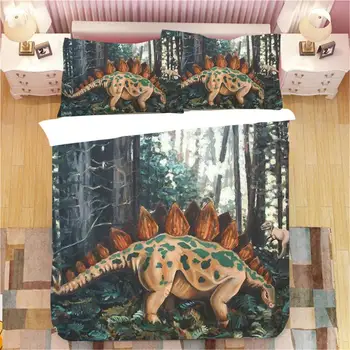 3d Dinosaur Familie, Strøelse Sæt Til Børn Tegnefilm Trykt Bed Cover Single Drenge Duvet Cover Sæt Enkelt Size Sengetøj