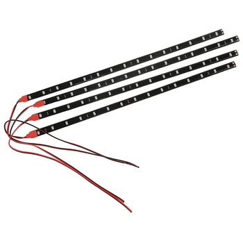 4 x Lim Strips15 LED 30CM 12V Vandtæt Fleksibel Band Rød