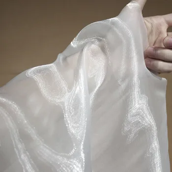 Høj kvalitet, kompakt blød Organza stof funklende lys syning High-end custom shirt kjole tissu
