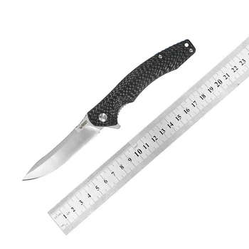Kubey Eris KU179 Folde Pocket Kniv EDC Kulstof Fiber Håndtag D2/AUS-10 Blade og Anodiseret Ti-Klip Udendørs Jagt Taktisk