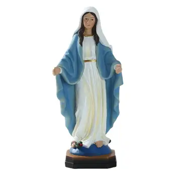 1pc Katolske Jomfru Maria Statue af Vor Frue af Loudes Skulptur Religiøse bryllupsgave Xmas Desktop Indretning Pynt