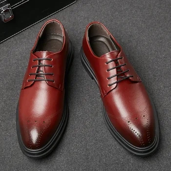 Mænd sko mode Nye koskind business ægte læder sko casual-lav-top-mænd-sko letvægts Mænds forretning kjole sko