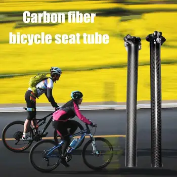 Carbon Fiber Lige Sæde Rør 3k Carbon Cykel Sadelpind Fiber super let Titanium Road Bike Sæde Dele Indlæg 27.2/30.8/31.6