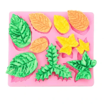 DIY Bagning Måtter Maple Rose Leaf Kage Grænsen 3D Silikone Formen Jul Cupcake Fondant Mould Wienerbrød, Kiks Bageforme