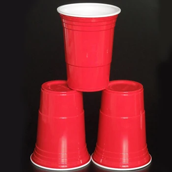 50stk/Set 450Ml Red Engangs Plastik Kop Party Cup Bar Restaurant Forsyninger Husholdningsartikler til Hjem Forsyninger