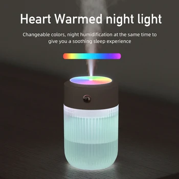 300ml Bærbare Luft Luftfugter USB-Ultralyd Blænde Cup Aroma Diffuser Kølige Tåge Kaffefaciliteter Luftrenser med Farverige Lys Nat