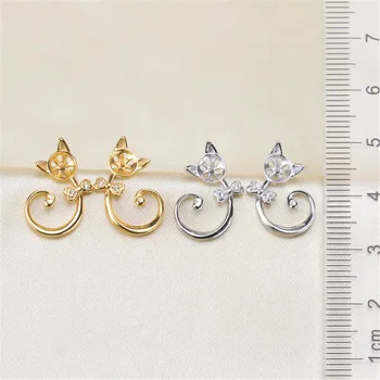 925 Sterling Sølv Øreringe Kroge Stud Stik Kvinder Simple Mode Smykker at Gøre Tilbehør Til DIY Perle Øreringe Smykker