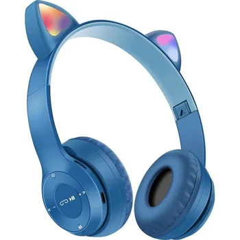 Bluetooth-Headset, Hovedtelefoner, Trådløse Hovedtelefoner, Stereo Sammenklappelig Sport Kid Pige Sød Kat Ear Bluetooth Hovedtelefoner Med Mikrofon