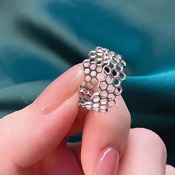 Mi Xiong s925 sterling sølv unikke håndværk honeycomb figur ring designer oprindelige udsøgt elegance, charme dame mærke smykker