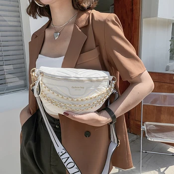 Nye Brystet Pack Mode Trend Kvinde skuldertaske væskebæltet Høj kvalitet Kæde Bælte i Taljen Bag Crossbody Tasker i Læder Telefon Pack