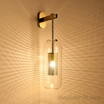 Moderne Glas væglampe Guld Væg Sconce Lys til Hjemmet Industrielle Indretning Soveværelse Badeværelse Spejl, lamper Forfængelighed Lys