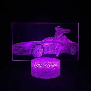 Sexet 3D LED-Lys Billede Lampe sportsvogn Skønheder Bluetooth Højttaler 16 Farve for Hotel/spillerum Fe Nightlight Fødselsdag Gave