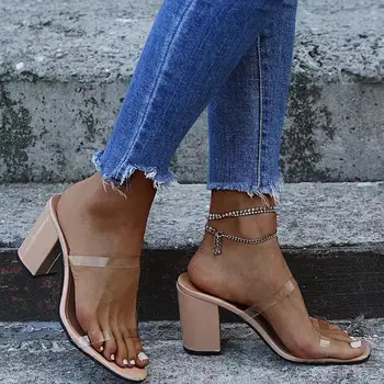 Højhælede sandaler 2021 sommeren nye store størrelse kvinder sko fisk munden tykke såler tyk-heeled kvinder sko