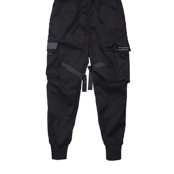 Bånd harem joggere cargo bukser for mænd streetwear 2020 hip hop lommer casual mænds bukser harajuku mode