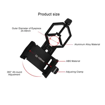 Bærbare CM-4 Mikroskop Adapter Clip Kikkert Monokulare Spotting Scopes Universal Mobiltelefon, Kamera Adapter Indehaveren