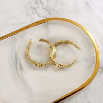 DAVINI Minimalistisk Geometriske Store Hoop Øreringe Uregelmæssige Gyldne Sætning Stud Øreringe til Kvinder, Kvindelige Mode Smykker MG173