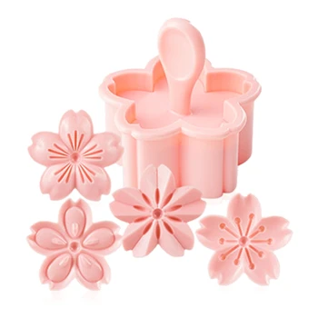 68UC 5pcs/set Sakura Cookie form Stempel Cookie Cutter Cherry Blossom Blomst DIY