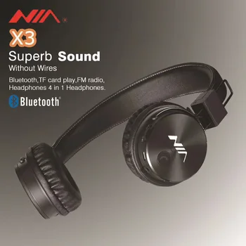 Original NIA X3 Trådløse Stereo-Bluetooth-Hovedtelefoner, Headsets, Hurtig Forsendelse Sammenklappelig Sport med Mic Støtte TF Kort FM-Radio
