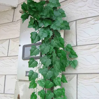 2M Kunstige Ivy green Leaf Garland Planter Vin Falske Blade, Blomster Hjem Indretning Plast Kunstig Blomst Rattan Udendørs string