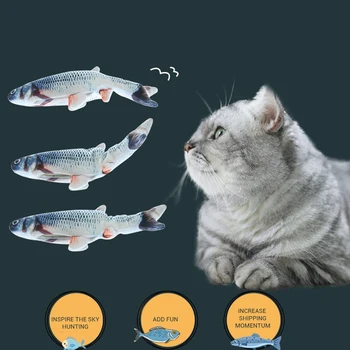 Sjov Plys Simulering Af Elektriske Dukke Fisk Realistisk Fisk Toy Interaktivt Kæledyr Tygge Bid Forsyninger Cat Toy Legetøj Med Katteurt