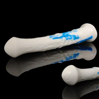 Realistisk Hest Dildo Lang Stimulator Aniaml Falske Penis Silikone Farverige Butt Plug Sucker Par Legetøj Onani Levende
