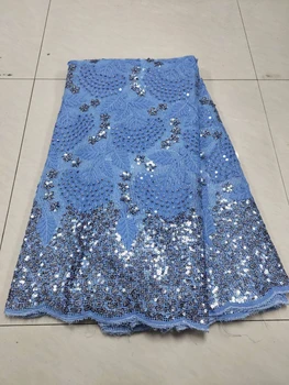 Nigerianske Pailletter Lace Fabrics 2020 Høj Kvalitet Blonder Afrikanske Net Blonde Stof Bryllup franske Blonder, Tyl Materiale Til Kvinder LHX26A