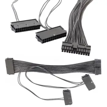 Nye 30CM 24Pin ATX 3 PSU Kabel 18AWG Strømforsyning Sync Starter Extender Bundkort Adapter Riser For ETH BTC Miner Minedrift