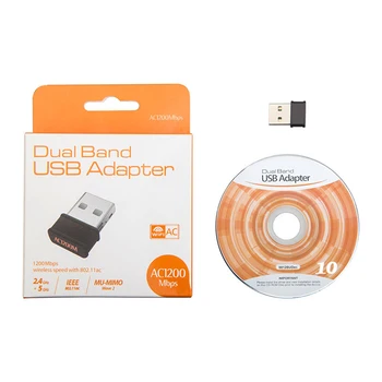 Trådløse Lan USB-PC-WiFi-Adapter Netværk 802.11 AC 1200Mbps Dual Band-2,4 G / 5G