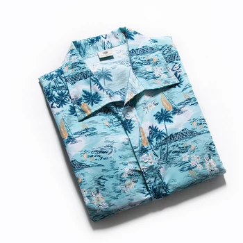 Stranden Shirt til Mænd Casual Kort-Langærmet Mænds Shirt Stranden Løs Solcreme Shirt med hurtigtørrende, Åndbart Hawaiian Style Øverste Mand