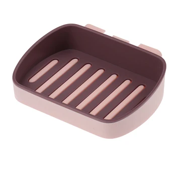 1stk Bærbare, Non-Slip Svamp drypbakke Bruser sæbeskål tallerkenholder Svamp Holder Badeværelse Storage Rack Afløb Soap Box
