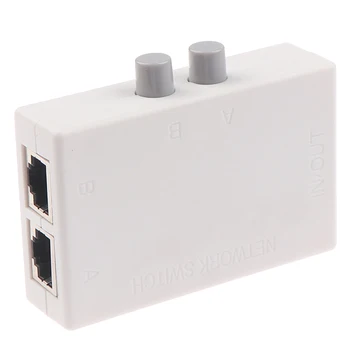 Mini 2-Port RJ45-RJ-45-Netværk Switch Ethernet-Netværk Max Switcher Dobbelt 2-Vejs Port Manuel Deling Skifte Adapter HUB