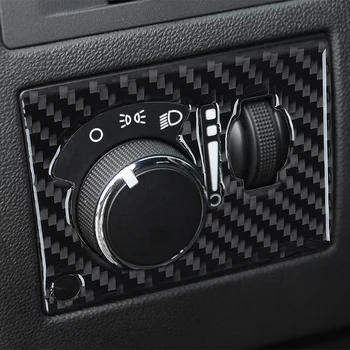Carbon Fiber Forlygte Switch Panel Dækker Trim for Dodge Challenger 2008 2009 2010 2011 2012 2013 Bil Tilbehør