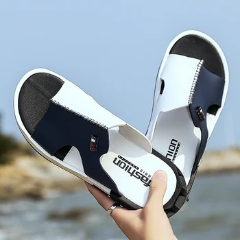 2021 Mænds Sommer Sandaler Oprindelige Komfortable Læder-Slip-on Casual Sandaler Mode Mænd, Tøfler Hombre Zapatillas Størrelse 38-46