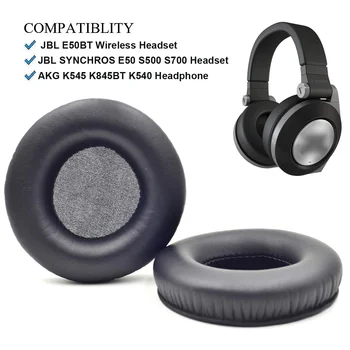 Udskiftning Pude Ear Pads Sæler for JBL SYNCHROS E50BT E50 S500 S700 Trådløse Hovedtelefoner (Sort)