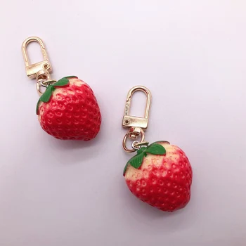 10 stk/pakke Små og Store 3D Jordbær Frugt Harpiks Charms Vedhæng Øreringe DIY Fashion Smykker at Gøre Tilbehør Nøglering