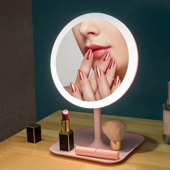 USB-Justerbar Genopladelige LED-Fyld Lys i Makeup-Spejl makeup-spejl makeup-Bord Lampe Rund Form makeup-Spejl
