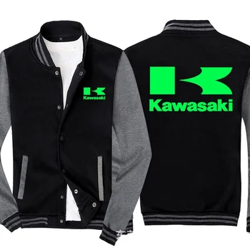 Fashion Jakke Mænd Kawasaki Bil Logo jakke Casual Print i Høj Kvalitet af Bomuld, til Mænd Baseball Jakke Sweatshirts Cardigan Pels
