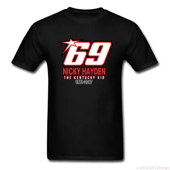 Cool t-shirt Racer T-Shirt RIP Nicky Hayden 69 T-shirt Mænd Sort Tøj Stof Toppe Brev Tees