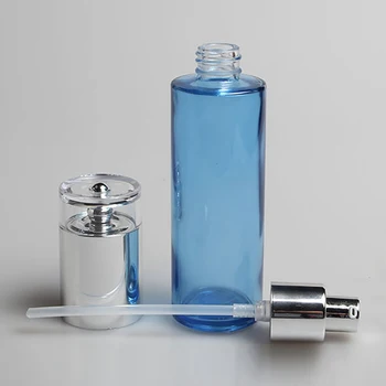 Engros Hudpleje emballage lotion spray glas flasker med pumpe 80ml, tomme glas kosmetiske beholdere til parfume og creme