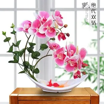 Butterfly orchid kunstige blomster hjem indretning bryllup blomst bonsai buket